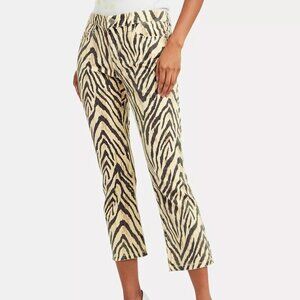 Current Elliott The Ruby Crop Jeans Natural Zebra Cropped Flare Jeans Sz 26